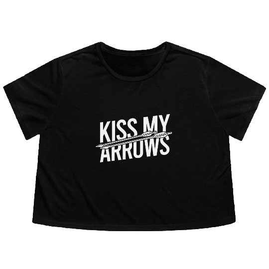 Archery Archer Kiss my arrows Flowy Cropped Tees