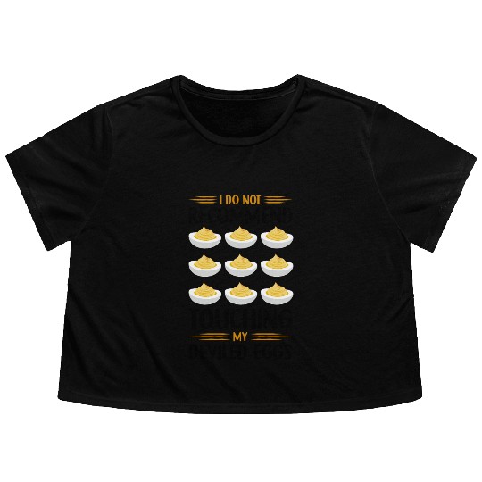Funny Deviled Eggs Designs For Deviled Egg Lover Flowy Cropped Tees