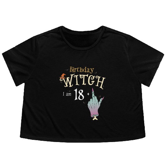 Yes It's My Birthday - 19th Birthday Witch Funny Flowy Cropped Tees