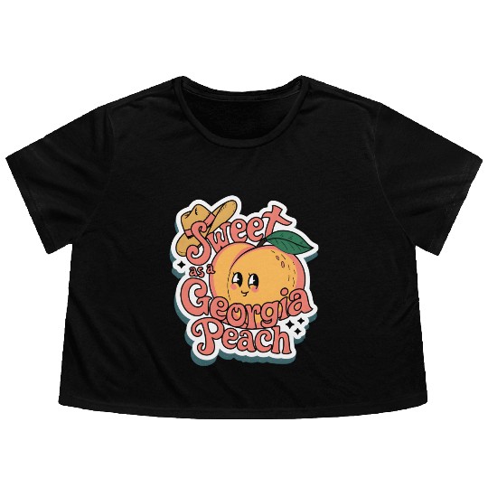 Sweet as a Georgia Peach Sticker.t-shits Flowy Cropped Tees