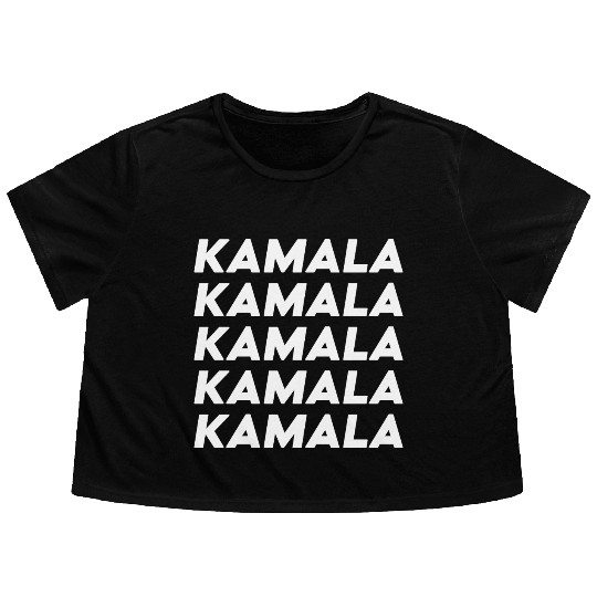 Kamala Harris Election 2024 White Typography Flowy Cropped Tees