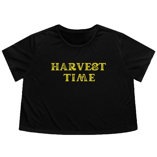 Harvest Time Seasonal Art Design Flowy Cropped Tees