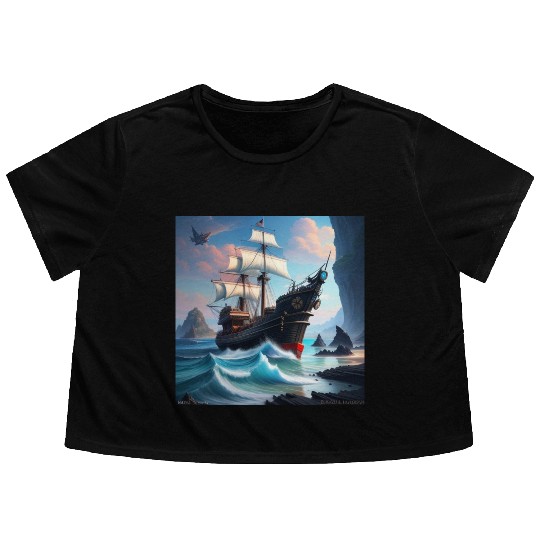 Boat Flowy Cropped Tees