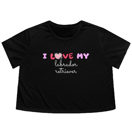I Love My Labrador Retriever Flowy Cropped Tees