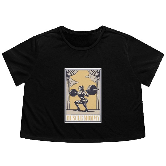 Tarot Cards Muscle Mommy for Strength & Flowy Cropped Tees