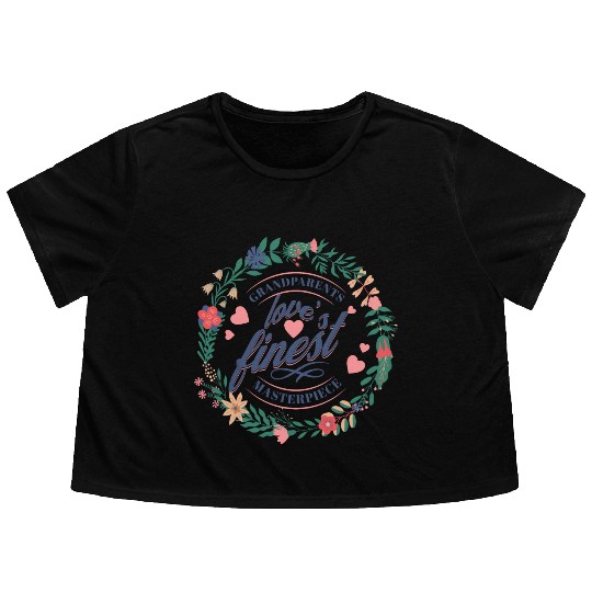 Happy Grandparents day Flowy Cropped Tees