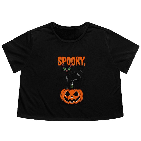 Spooky Black and Proud Flowy Cropped Tees