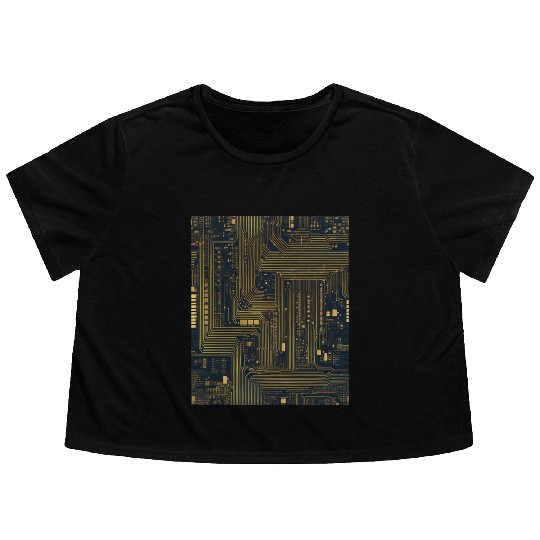 Computer Technician Repair Tech Engineer Motherboa Flowy Cropped Tees