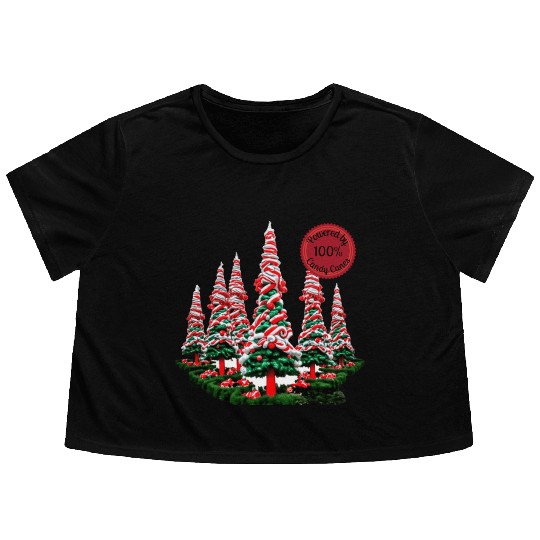 Powered by Candy Canes Flowy Cropped Tees