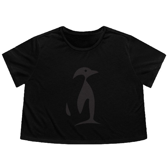 Funny penguin , penguin Logo , Penguin Lovers Flowy Cropped Tees