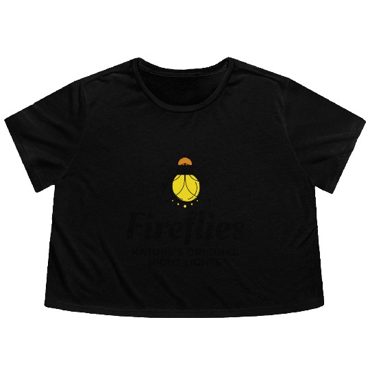 Fireflies Firefly Lightning Bug Insect Collector Flowy Cropped Tees