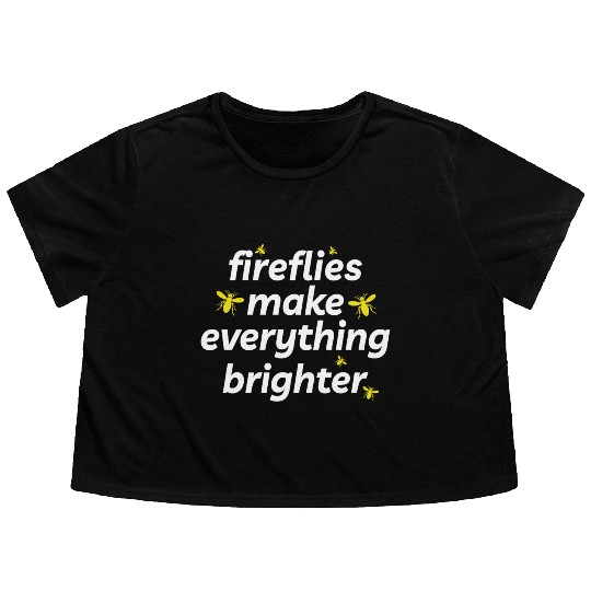 Fireflies Firefly Lightning Bug Insect Collector Flowy Cropped Tees