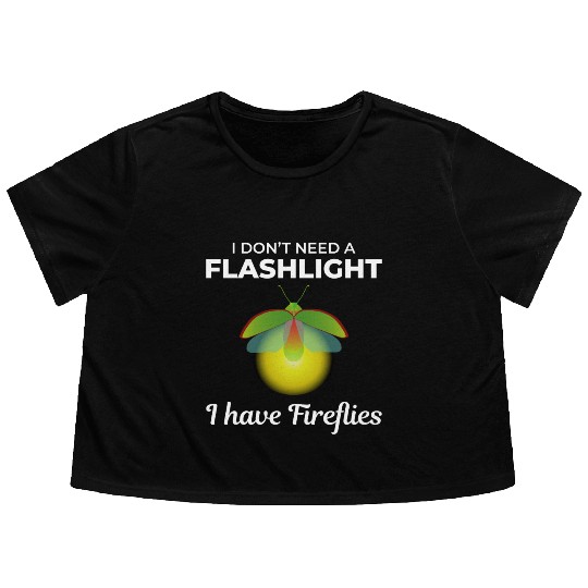 Fireflies Firefly Lightning Bug Insect Collector Flowy Cropped Tees