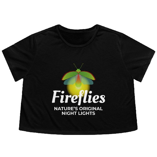 Fireflies Firefly Lightning Bug Insect Collector Flowy Cropped Tees
