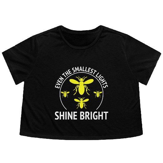 Fireflies Firefly Lightning Bug Insect Collector Flowy Cropped Tees