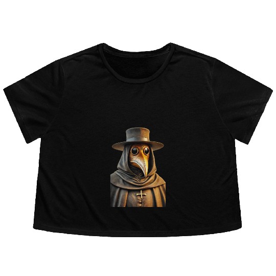 Golden Plague Doctor Flowy Cropped Tees