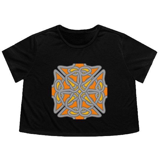 Abstract Geometric Knot Design Flowy Cropped Tees