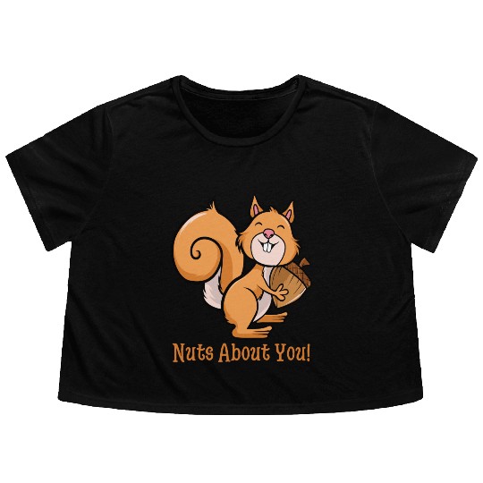Surprised Squirrel Flowy Cropped Tees