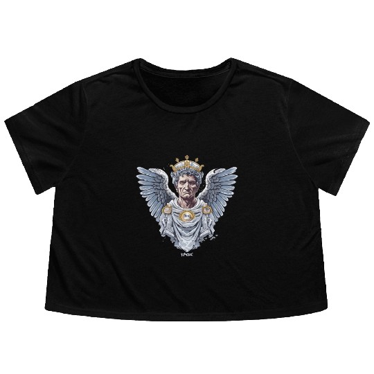 Emperor Caesar with Angel Wings Flowy Cropped Tees