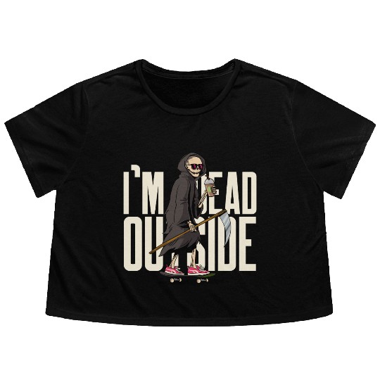 I'm Dead On Inside | Hilarious | Cheers to Comedy Flowy Cropped Tees