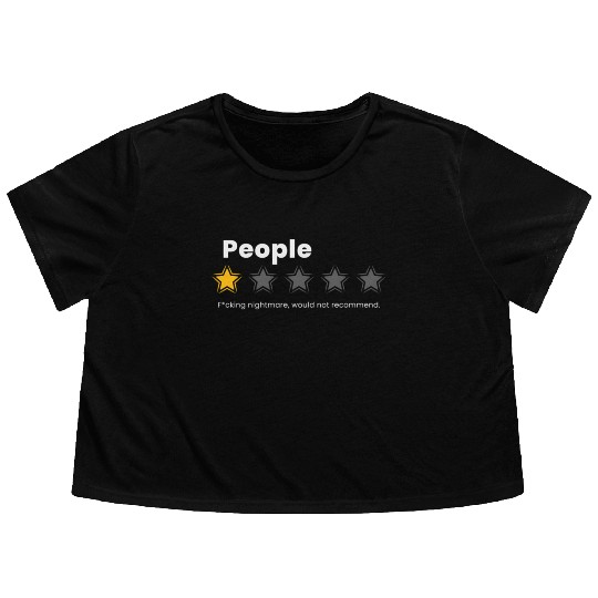 i hate people - people fcking nightmare Flowy Cropped Tees
