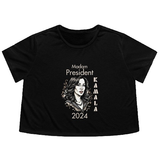 Madam President Kamala Harris 2024 Flowy Cropped Tees