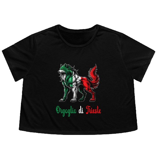 The pride of Trieste Italy flag Flowy Cropped Tees