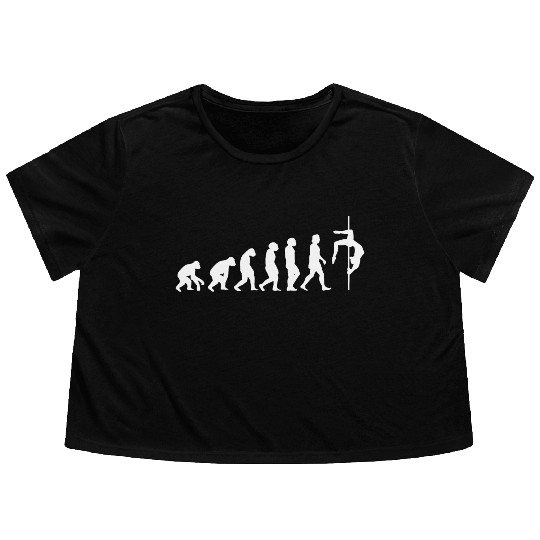Pole dance dancer evolution of people sport Flowy Cropped Tees