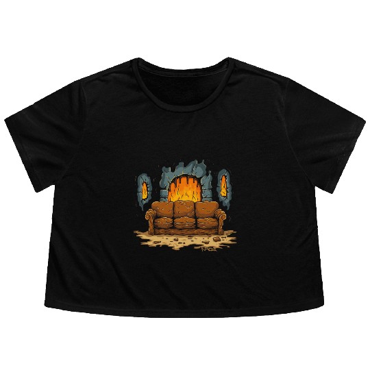 The Couch of Dungeon Hell Flowy Cropped Tees