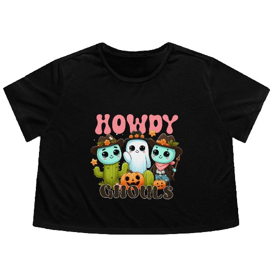 Howdy Ghouls Flowy Cropped Tees