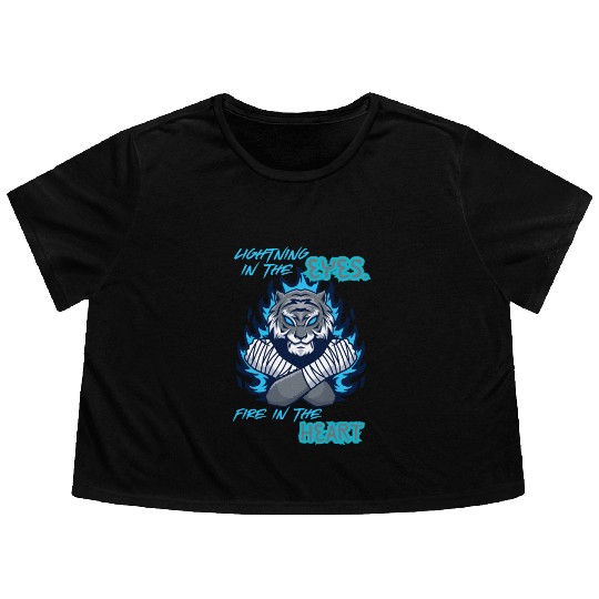 Fighter Tiger Flowy Cropped Tees