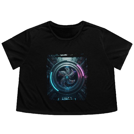 Zodiac sign Libra in cyberpunk era Future Flowy Cropped Tees