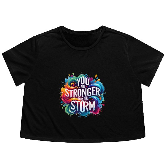 Wellness Collection - Stronger Than the Storm Flowy Cropped Tees