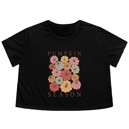Boho Pumpkin Season: Fall Vibes & Autumn Charm Flowy Cropped Tees