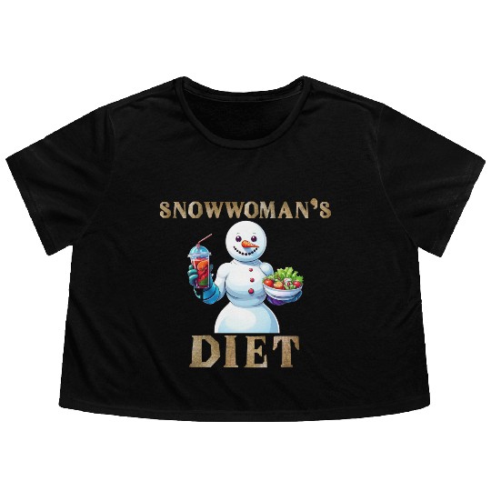 Snowwoman's Smoothie Surprise Flowy Cropped Tees