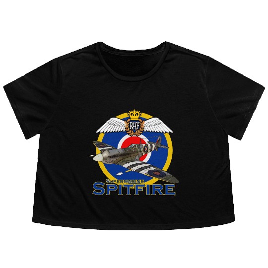 Supermarine Spitfire Flowy Cropped Tees