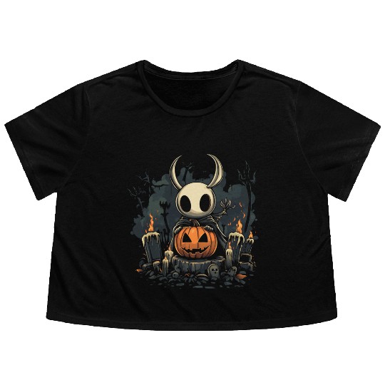 Spooky Hollow Knight Flowy Cropped Tees