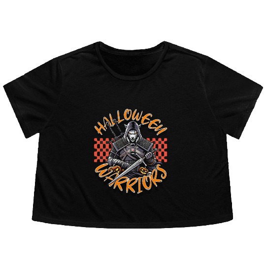 halloween warriors Flowy Cropped Tees