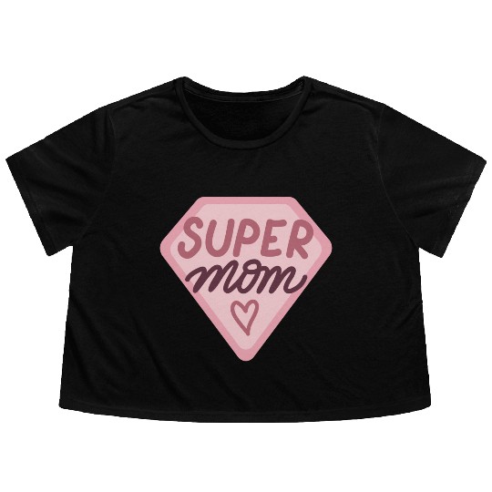 Super MOM Flowy Cropped Tees