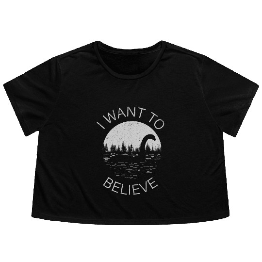 I Want To Believe -Nessie Flowy Cropped Tees