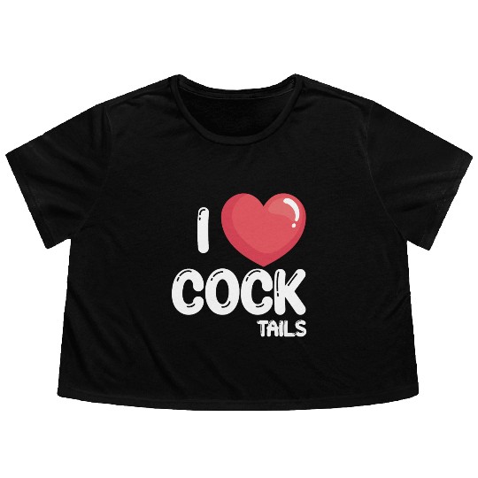 Funny I Love Cocktails 2 Flowy Cropped Tees