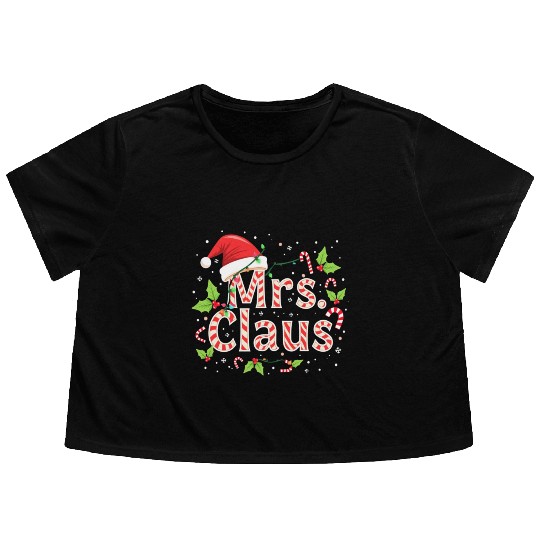 MRS CLAUS Flowy Cropped Tees