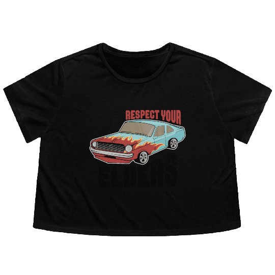Funny Car Guy 1 Flowy Cropped Tees