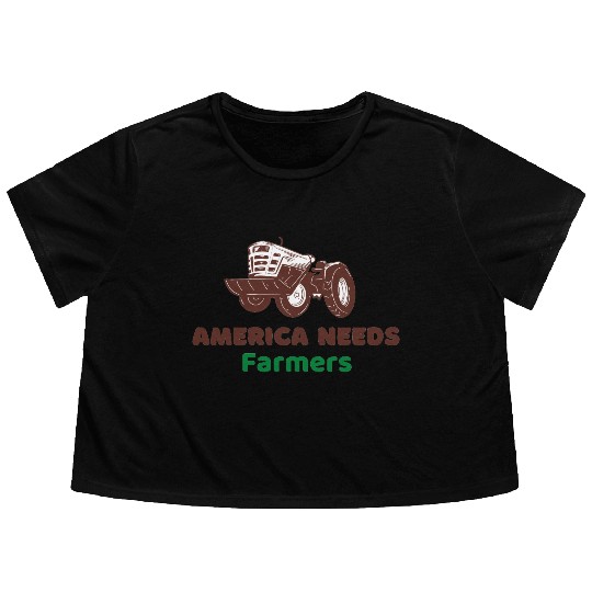 America Needs Farmers Flowy Cropped Tees