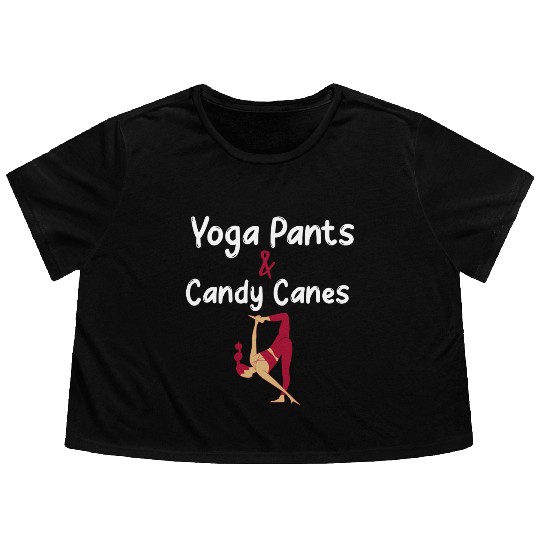 Yoga Pants & Candy Canes Christmas Yoga Flowy Cropped Tees