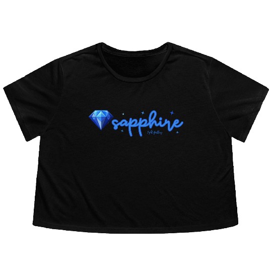 Sapphire gemstone jewel Flowy Cropped Tees