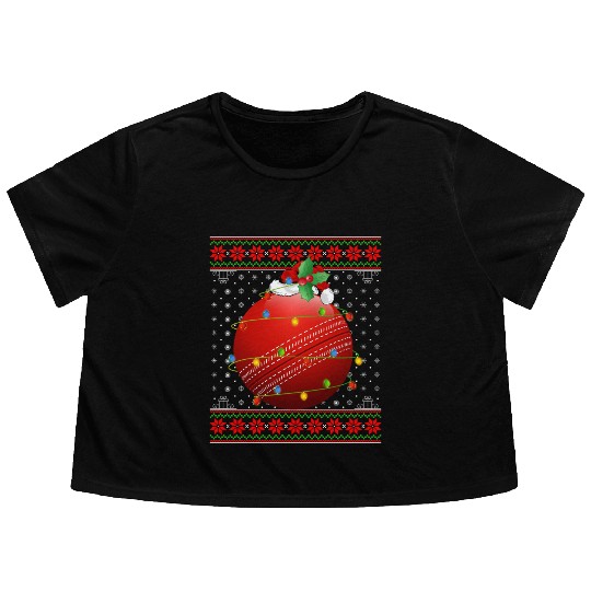 Cricket Player Christmas Flowy Cropped Tees