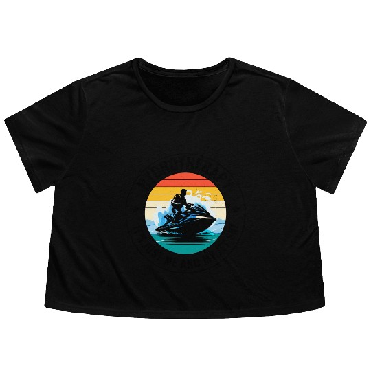 Jet Ski Hydrotherapy Ocean Adventure Watersports Flowy Cropped Tees