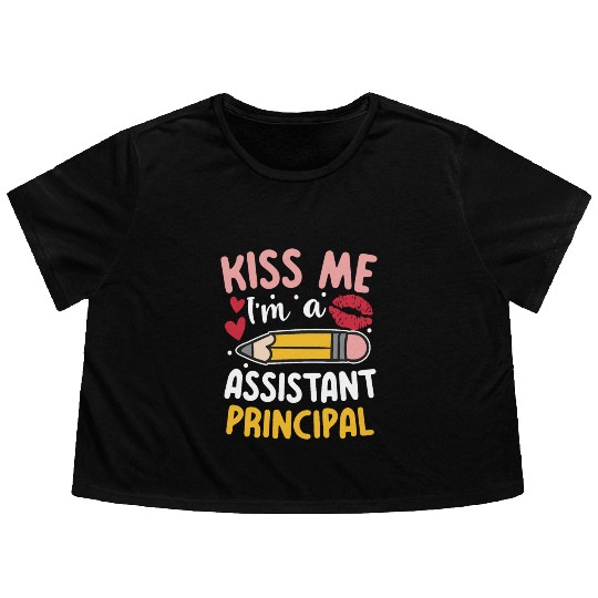 I'm An Assistant Principal for a School Counselor Flowy Cropped Tees