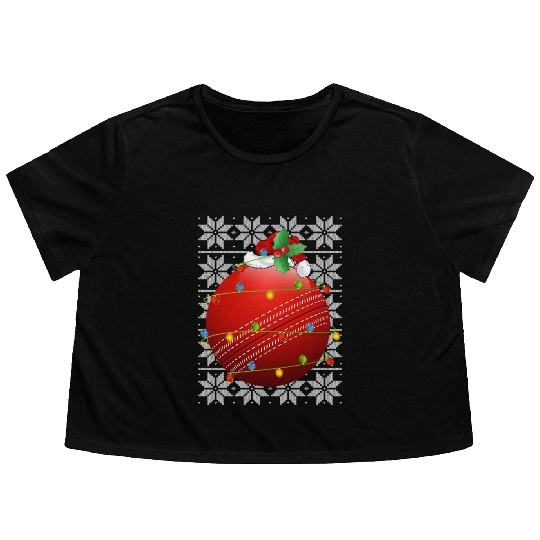 Cricket Ball Santa Flowy Cropped Tees